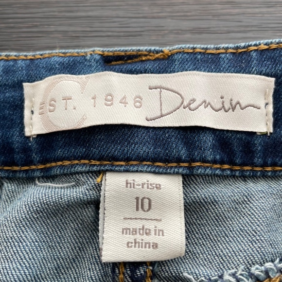 Cato Denim High Rise Wide Leg Cropped Jeans Size 10 - Picture 6 of 8